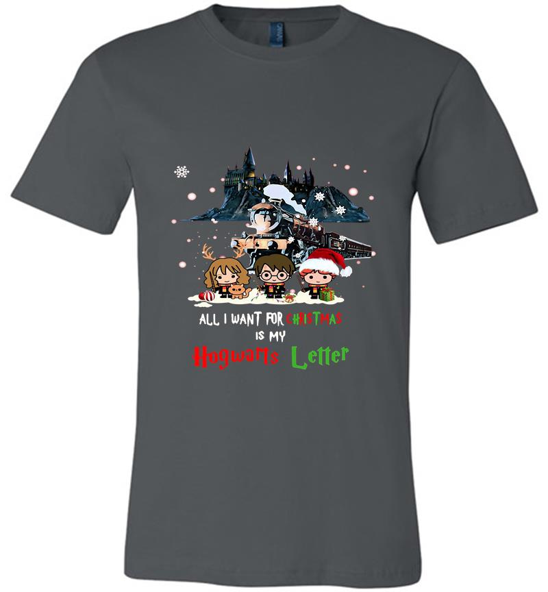 Harry Potter Chibi All I Want For Christmas Is My Hogwarts Letter Premium T-shirt
