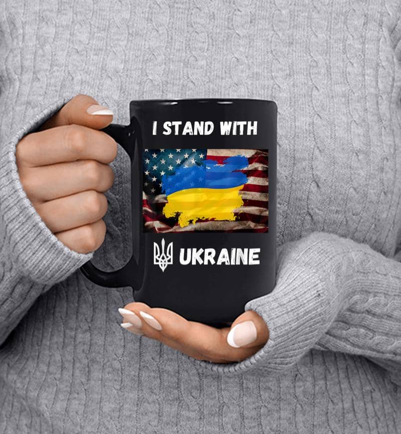 I Stand With Ukraine American Friendship Flag Roots Mug