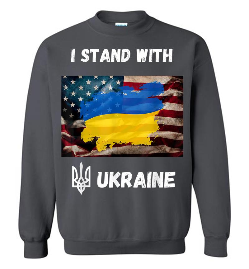 Inktee Store - I Stand With Ukraine American Friendship Flag Roots Sweatshirt Image