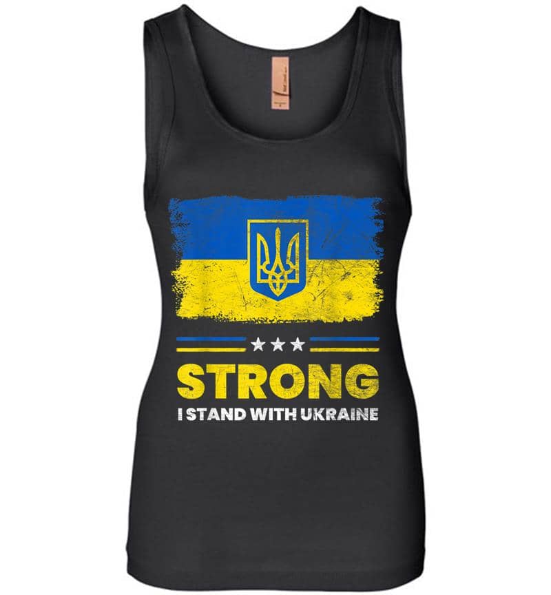 I Stand With Ukraine Flag Ukrainian Flag Ukraine Women Jersey Tank Top