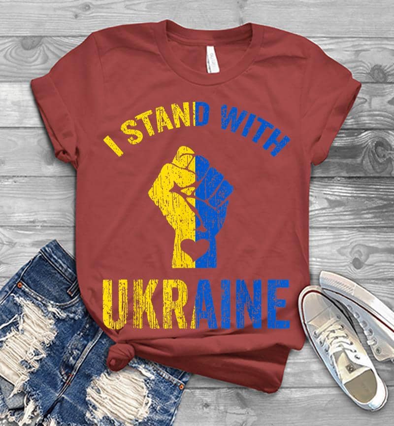 Inktee Store - I Stand With Ukraine Ukraine Flag Ukrainian Love Men T-Shirt Image