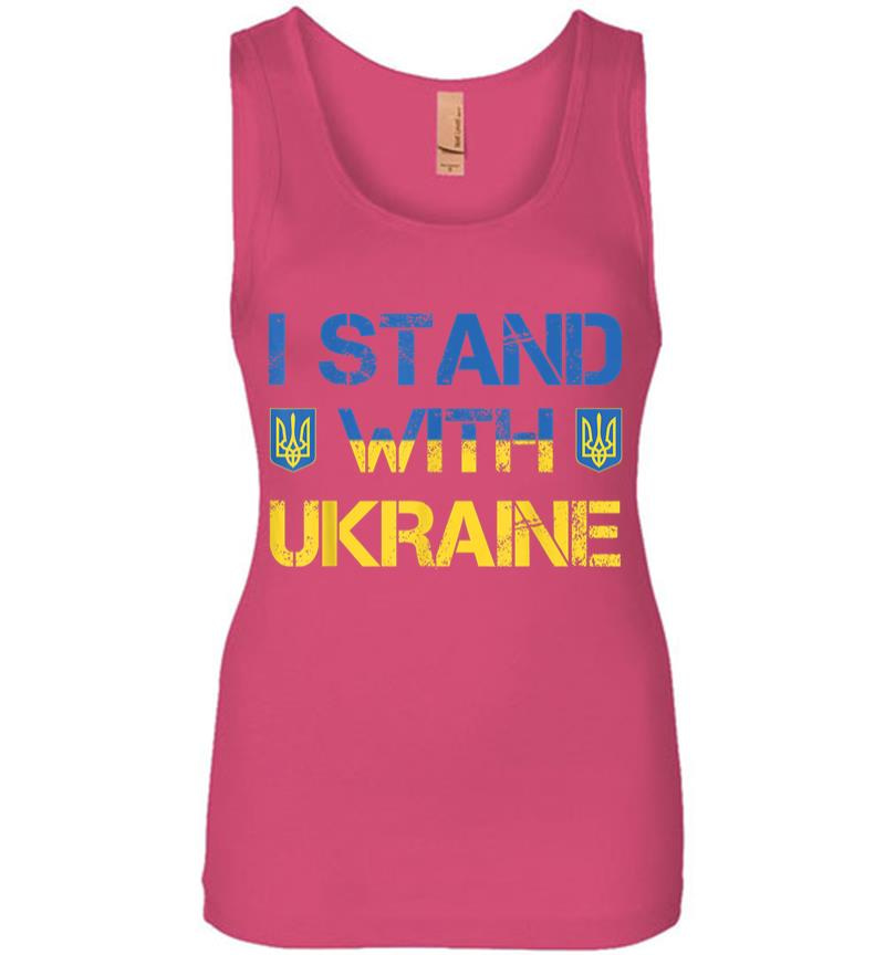 Inktee Store - I Stand With Ukraine Ukrainian Flag Supporting Ukraine Women Jersey Tank Top Image