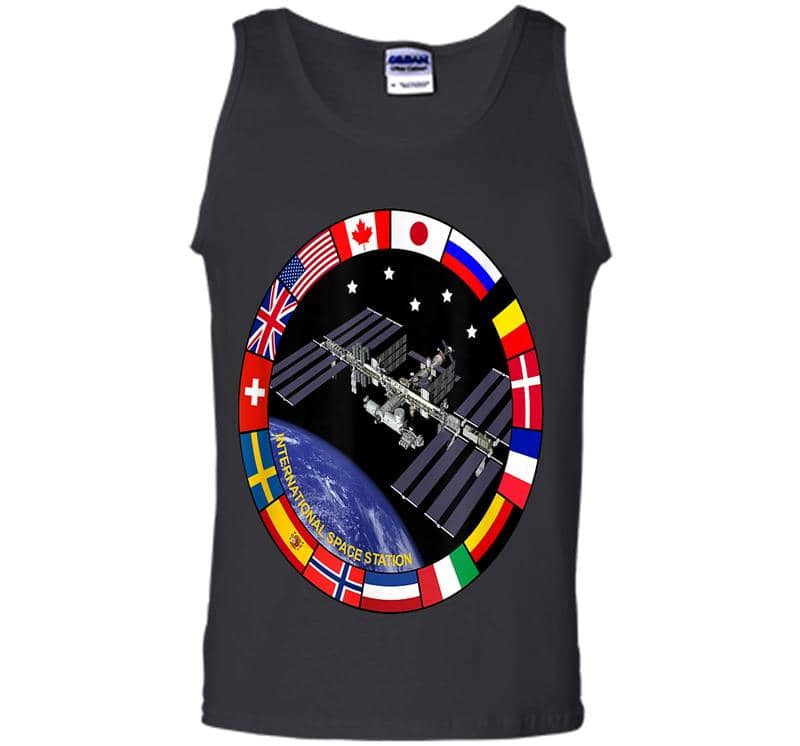 Inktee Store - International Space Station Nasa Iss Flag Logo Mens Tank Top Image