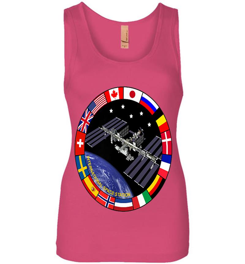 Inktee Store - International Space Station Nasa Iss Pocket Logo Womens Jersey Tank Top Image