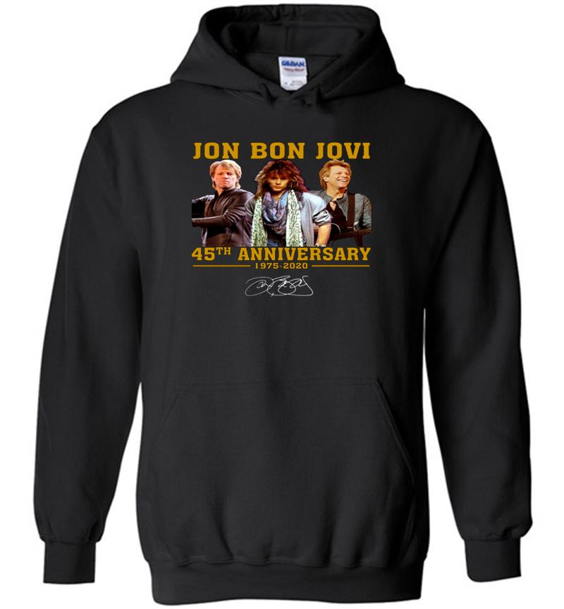 Jon Bon Jovi Musician 45Th Anniversary 1975-2020 Signature Hoodies