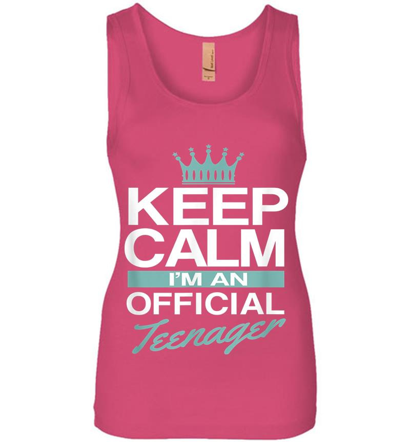 Inktee Store - Keep Calm I'M Official Nager Funny Girl Womens Jersey Tank Top Image