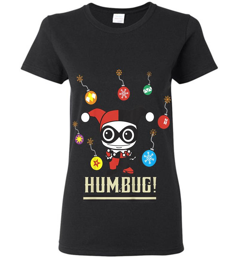 Kids Dc Comics Harley Quinn Humbug Christmas Womens T-Shirt