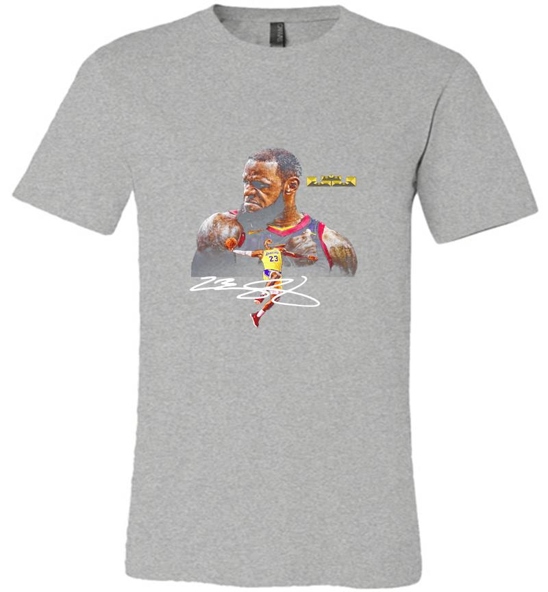 Inktee Store - Lebron James Los Angeles Lakers Signature Premium T-Shirt Image