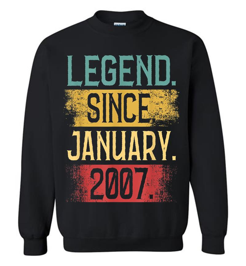 Legend Since January 2007 13Th Birthday Boys S Sweatshirt