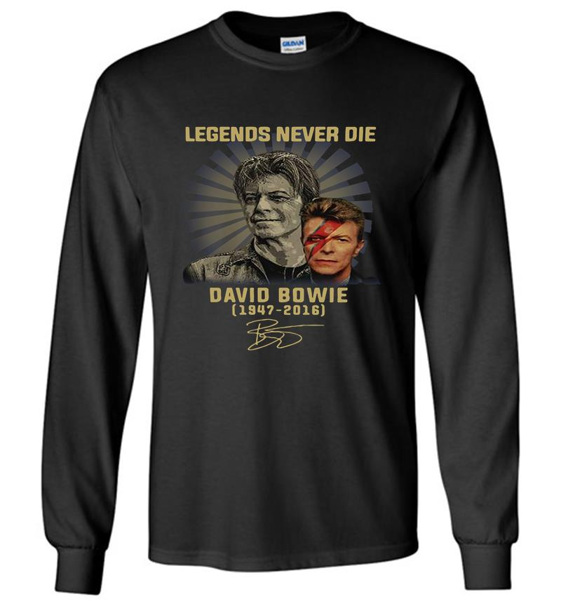 Legends Never Die David Bowie 1947-2016 Signatures Long Sleeve T-Shirt