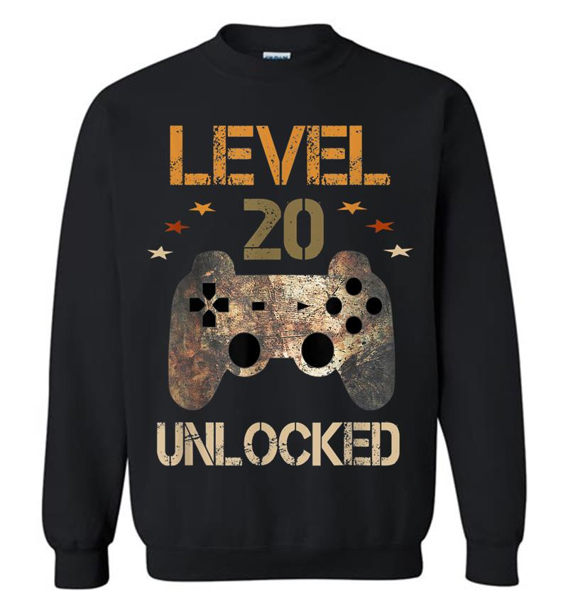 Level 20 Unlocked Official Youth 20Th Birthday Gamer Sweatshirt