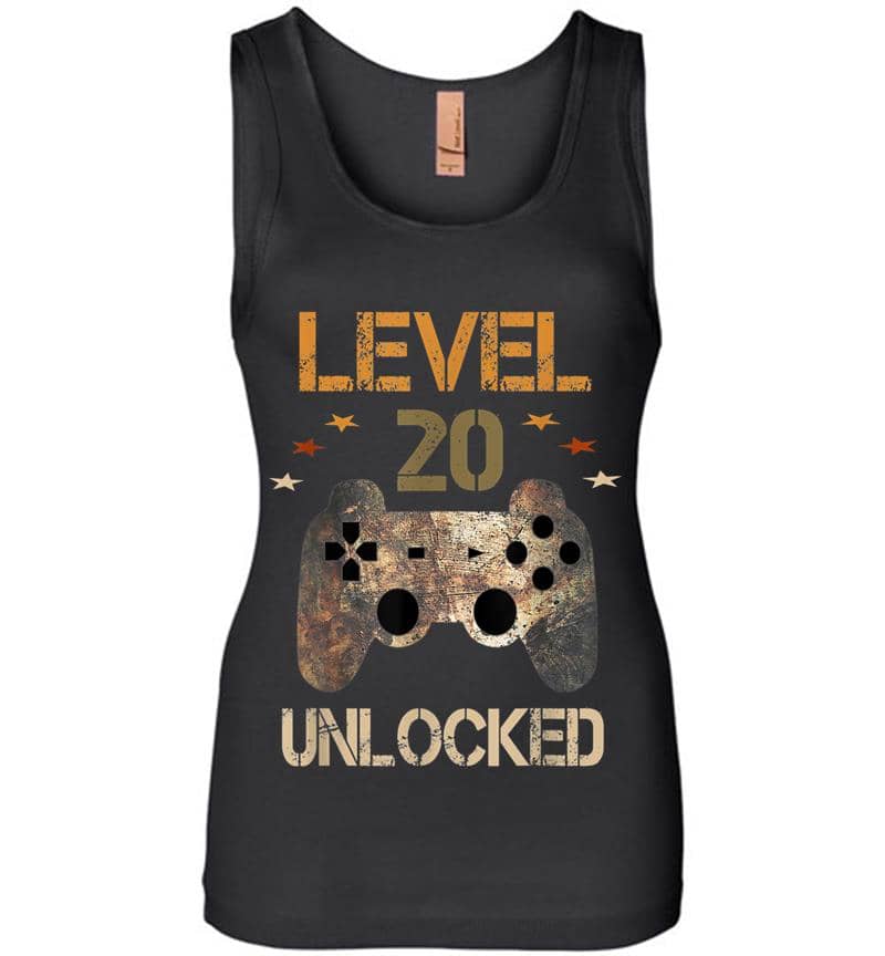 Level 20 Unlocked Official Youth 20Th Birthday Gamer Womens Jersey Tank Top