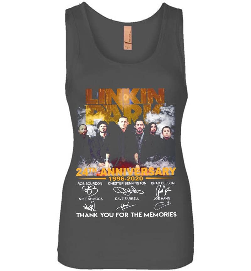 Inktee Store - Linkin Park Rock Band 24Th Anniversary 1996-2020 Thank You For The Memories Womens Jersey Tank Top Image