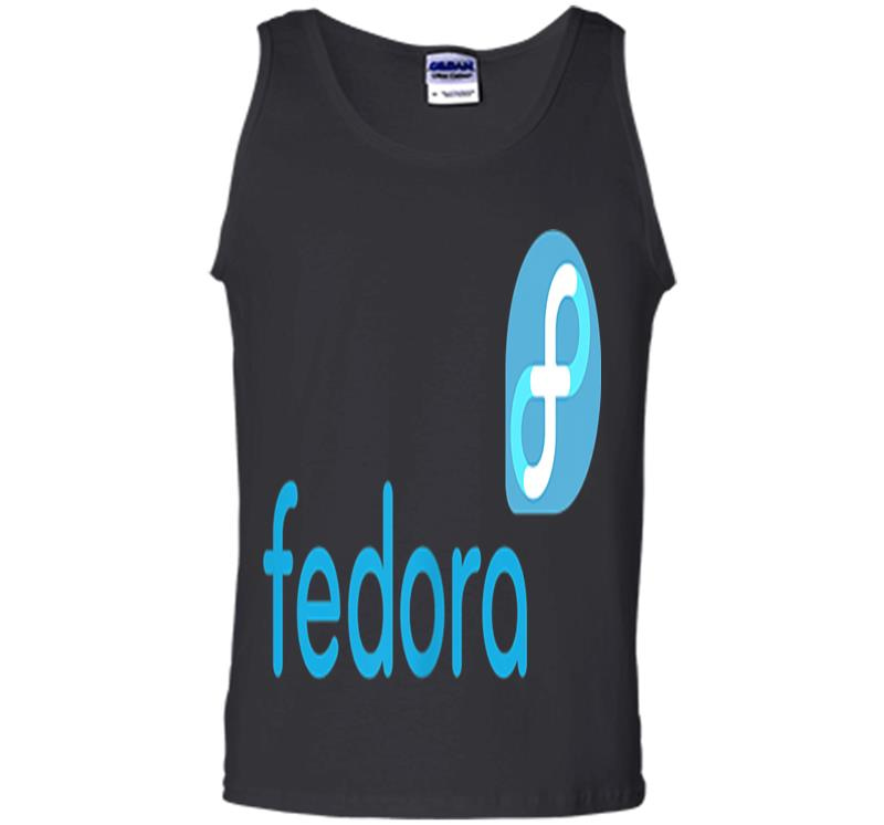 Inktee Store - Linux Fedora New Blue Tagline &Amp; Logo Open Source Os Mens Tank Top Image