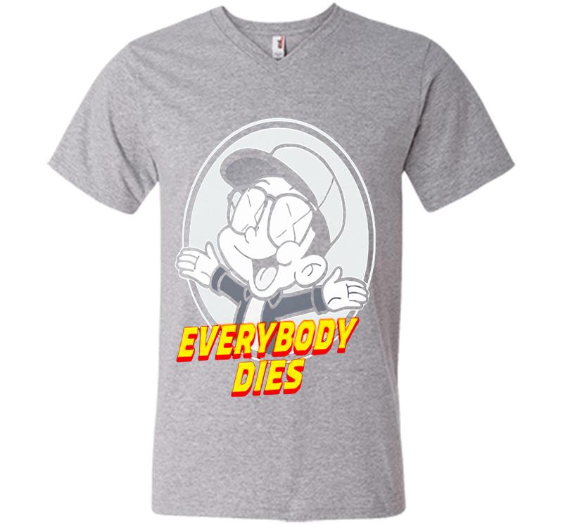 Inktee Store - Logic Everybody Dies V-Neck T-Shirt Image