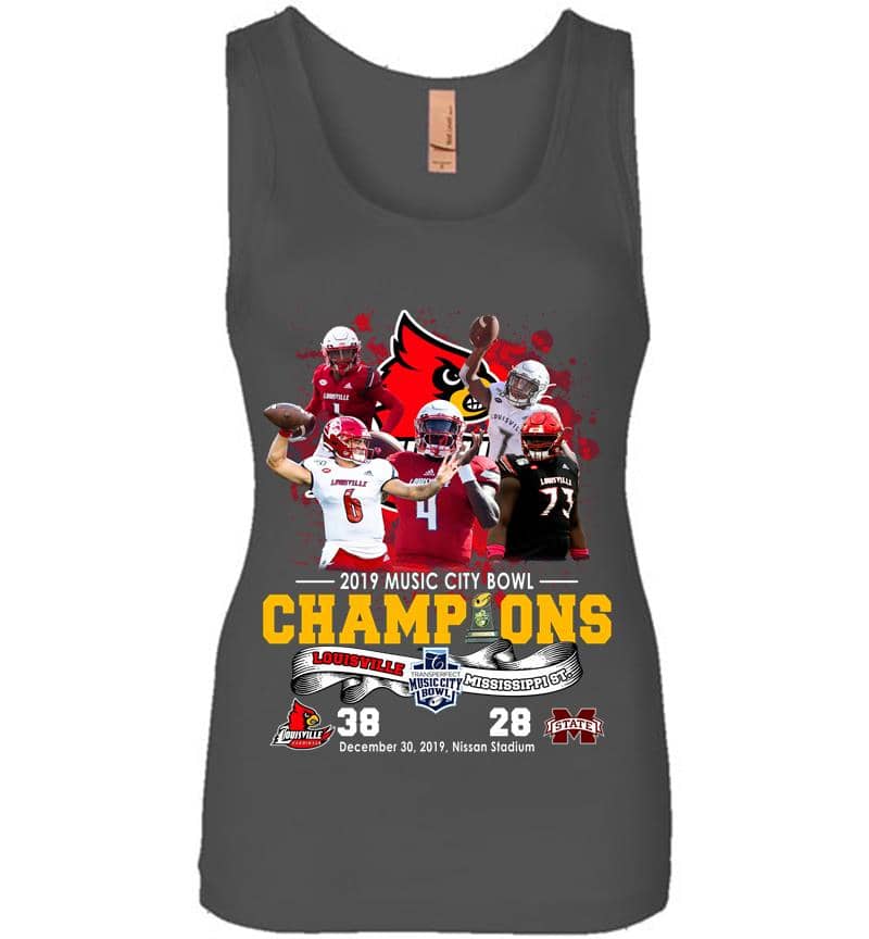 Inktee Store - Louisville Cardinals Vs Mississippi State Bulldogs Champions 2019 Music City Bowl Womens Jersey Tank Top Image