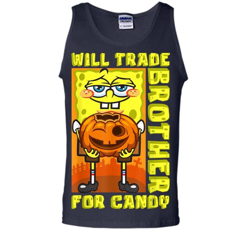 Inktee Store - Mademark X Spongebob Squarepants Spongebob Will Trade Brother For Candy Funny Halloween Gift Men Tank Top Image