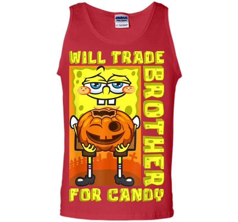 Inktee Store - Mademark X Spongebob Squarepants Spongebob Will Trade Brother For Candy Funny Halloween Gift Men Tank Top Image