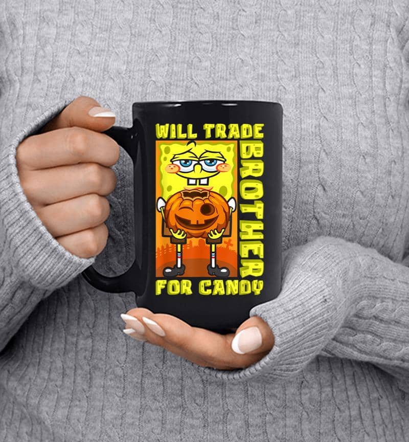 Mademark X Spongebob Squarepants Spongebob Will Trade Brother For Candy Funny Halloween Gift Mug