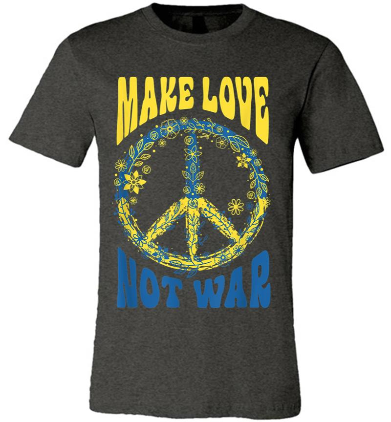 Inktee Store - Make Love Not War Support Ukraine Premium T-Shirt Image