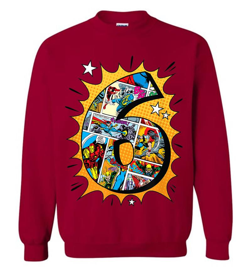 Inktee Store - Marvel Avengers Comics 6Th Birthday Sweatshirt Image