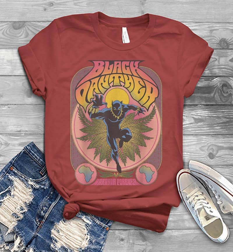 Inktee Store - Marvel Black Panther Vintage 70S Poster Style Men T-Shirt Image
