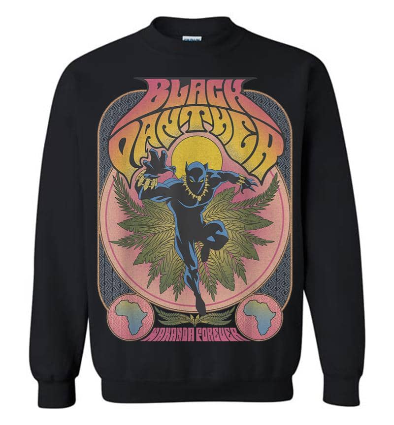 Marvel Black Panther Vintage 70S Poster Style Sweatshirt