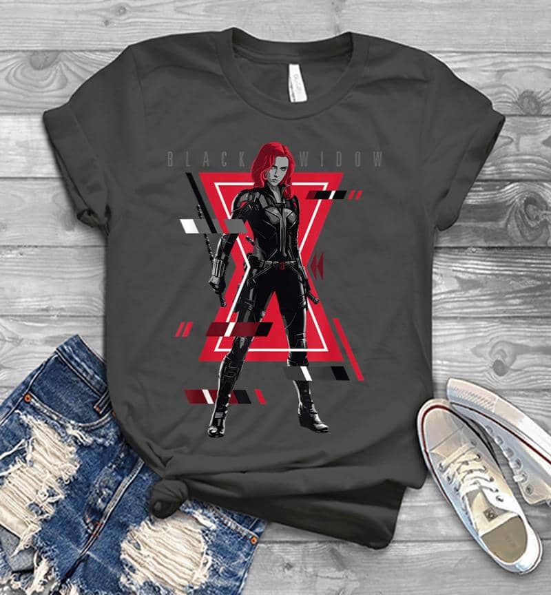 Inktee Store - Marvel Black Widow Logo Glitch Men T-Shirt Image