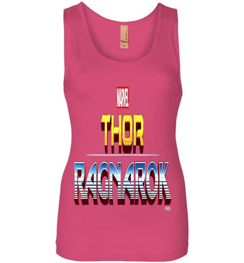 Inktee Store - Marvel Thor Ragnarok Official Film Logo Graphic Womens Jersey Tank Top Image