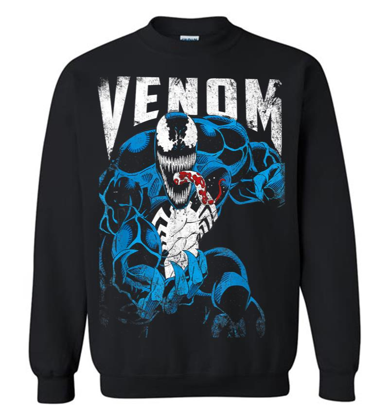 Marvel Venom Bloody Tongue Out Distressed Sweatshirt