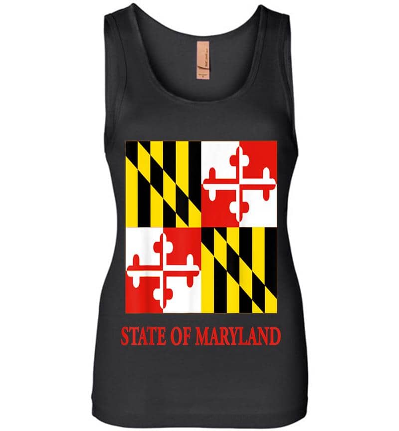 Maryland Md Official Flag Old Line State Pride Womens Jersey Tank Top