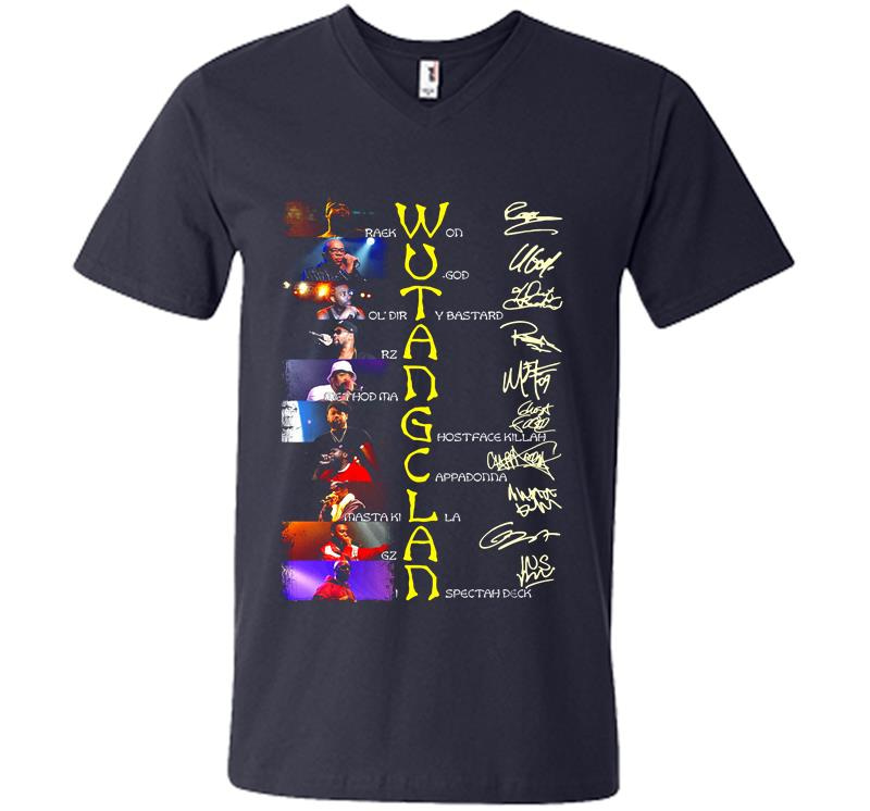 Inktee Store - Member Wu-Tang Clan Hip Hop Band Signature V-Neck T-Shirt Image