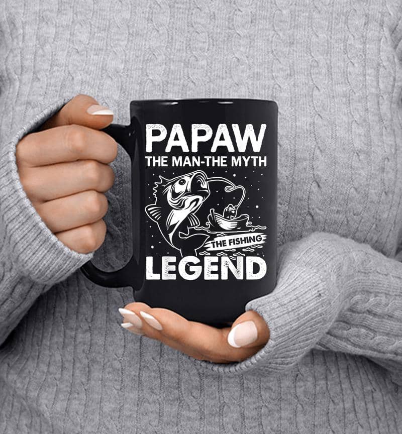 Mens Mens Papaw Man Myth Fishing Legend Funny Fathers Day Gift Mug