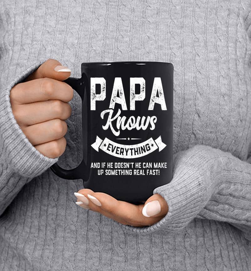 Mens Papa Knows Everything 60Th Gift Funny Father'S Day Mug