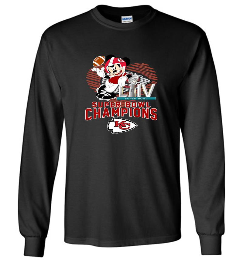 Mickey Mouse Kansas City Chiefs Super Bowl Liv Champions Long Sleeve T-Shirt