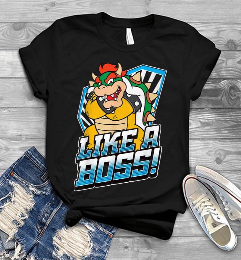 Nintendo Super Mario Bowser Like A Boss Bold Graphic Men T-Shirt