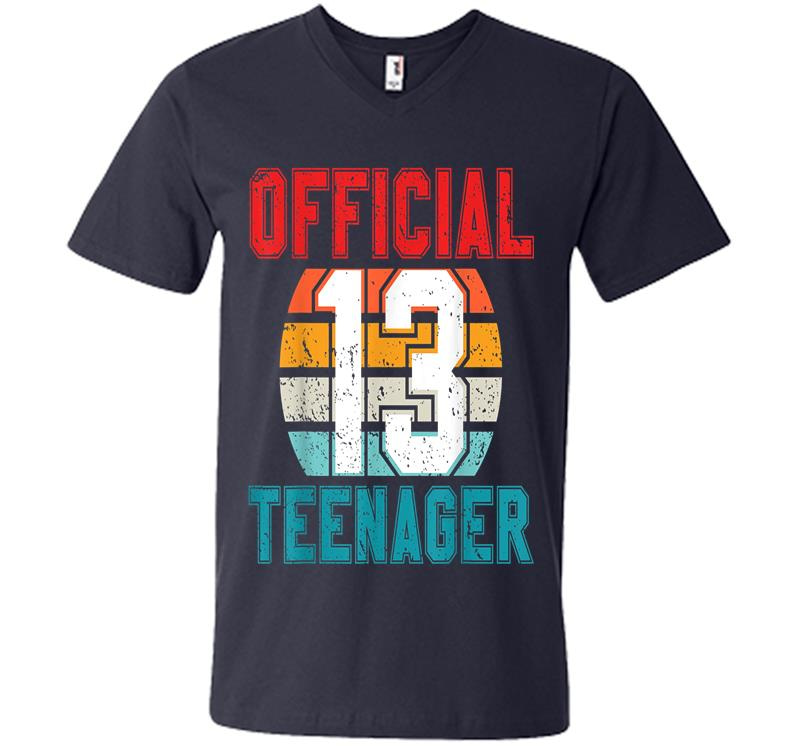 Inktee Store - Official Nager 13 Years Old 13Th Birthday Boys Girl V-Neck T-Shirt Image