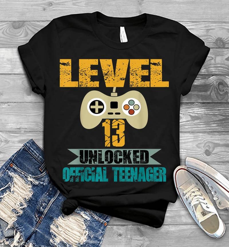 Official Nager 13Th Birthday Level 13 Unlocked Mens T-Shirt