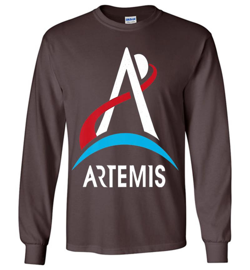 Inktee Store - Official Nasa Artemis Program White Logo Premium Long Sleeve T-Shirt Image