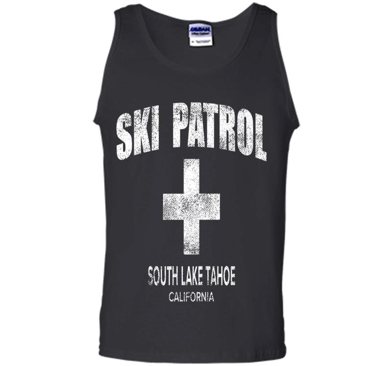 Inktee Store - Official South Lake Tahoe California Vintage Style Ski Patro Premium Mens Tank Top Image