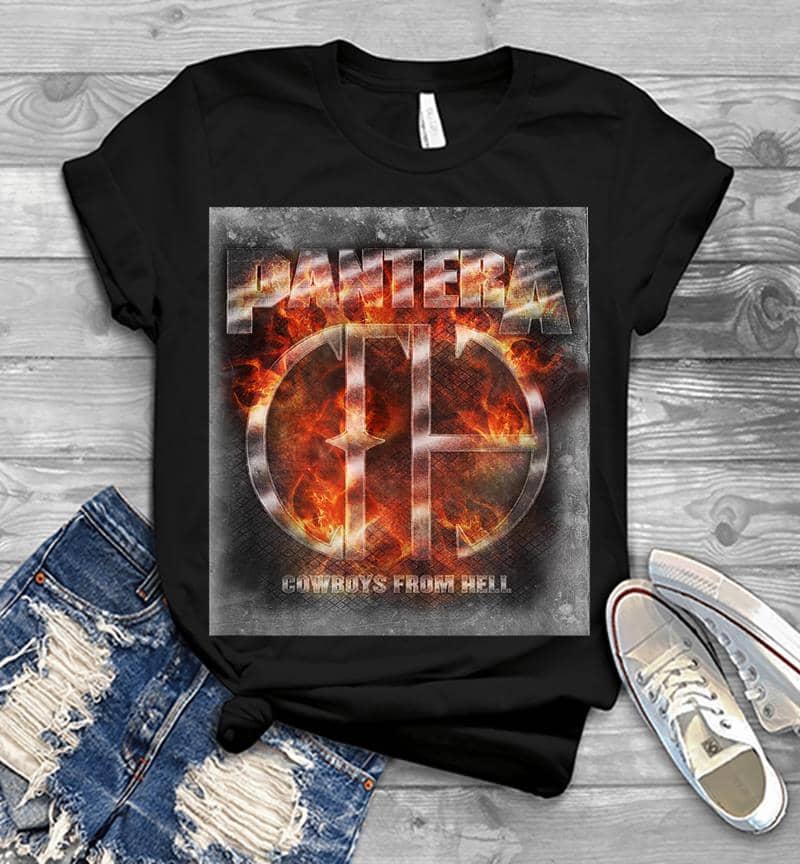 Pantera Official Cowboys From Hell Flame Mens T-Shirt