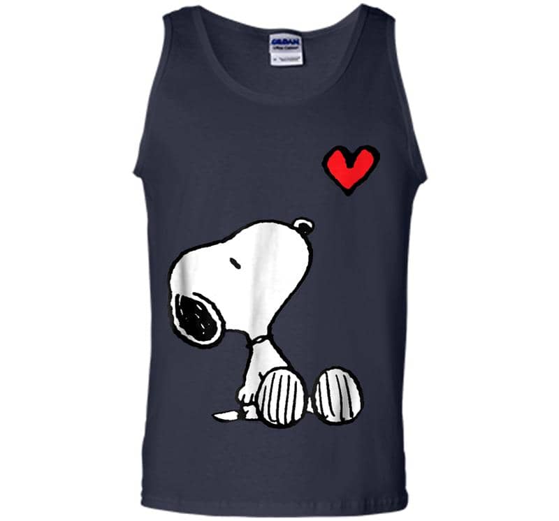 Inktee Store - Peanuts Heart Sitting Snoopy Mens Tank Top Image
