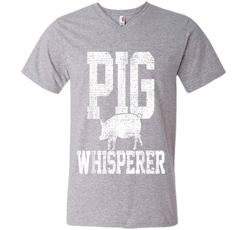 Inktee Store - Pigs Whisperer Farmer Vintage V-Neck T-Shirt Image