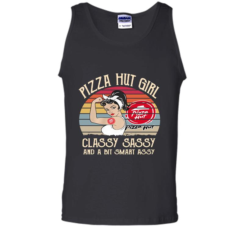Inktee Store - Pizza Hut Girl Vintage Mens Tank Top Image