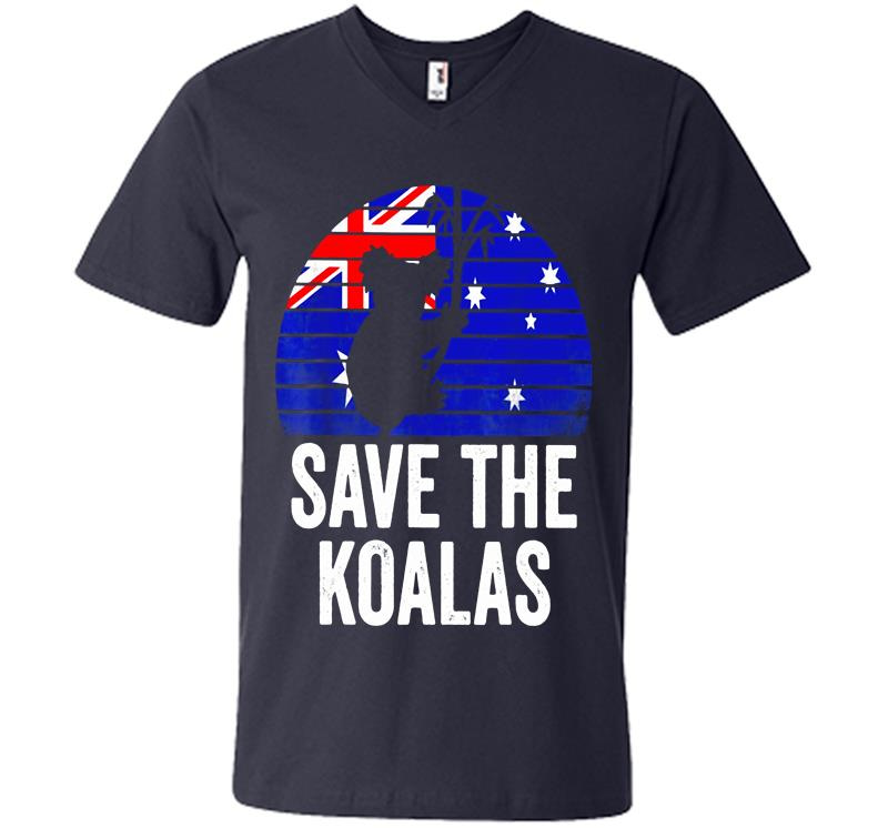 Inktee Store - Pray For Australia Save The Koalas V-Neck T-Shirt Image