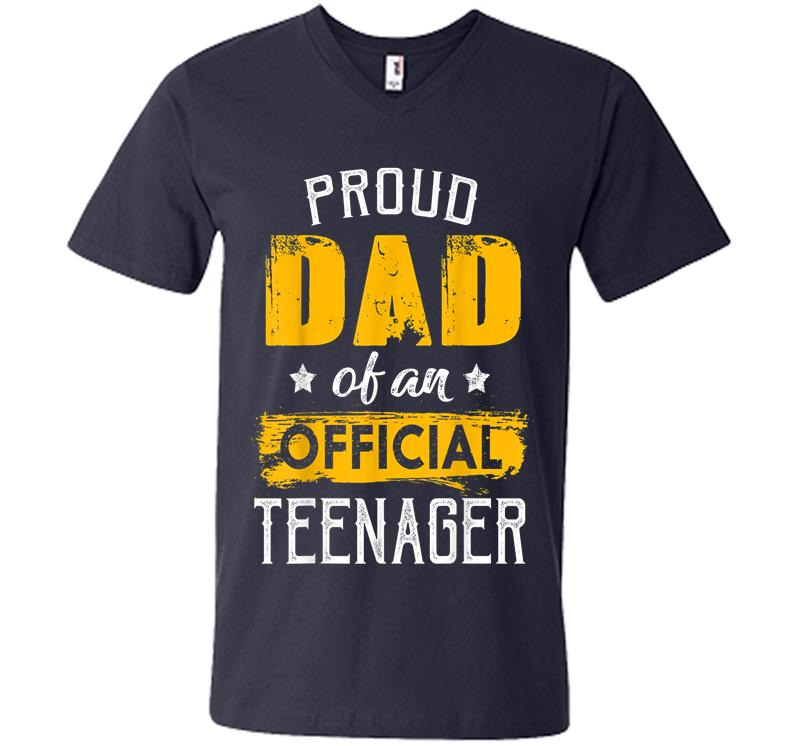 Inktee Store - Proud Dad Of An Official Nager For 13Th B-Day Party V-Neck T-Shirt Image