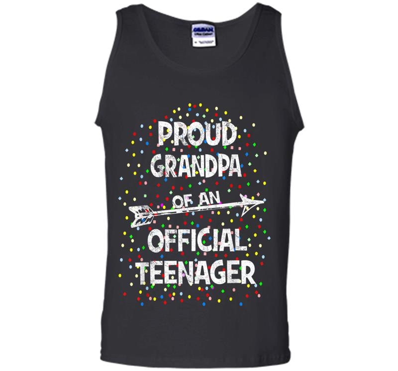 Inktee Store - Proud Grandpa Of An Official Nager, 13Th B-Day Party Mens Tank Top Image