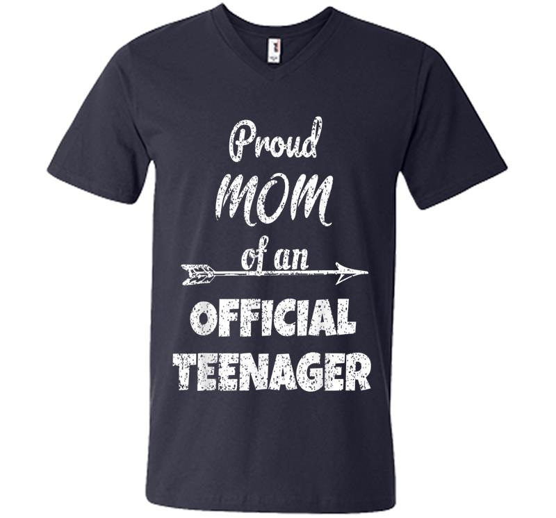 Inktee Store - Proud Mom Of An Official Nager, 13Th B-Day Party V-Neck T-Shirt Image