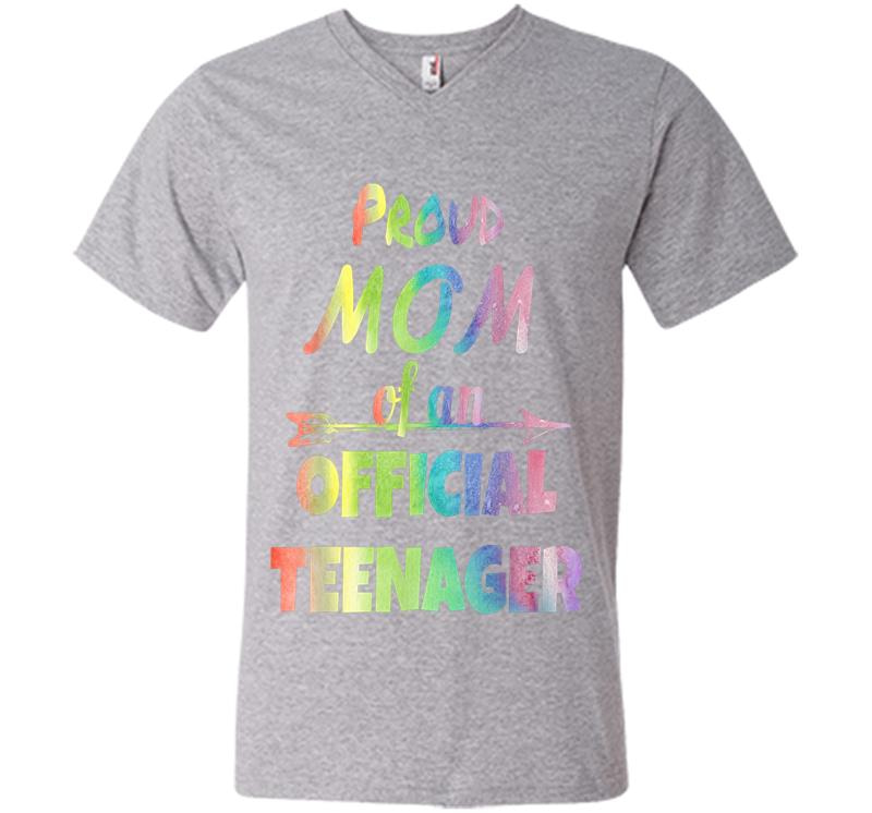 Inktee Store - Proud Mom Of An Official Nager, 13Th Birthday Party V-Neck T-Shirt Image