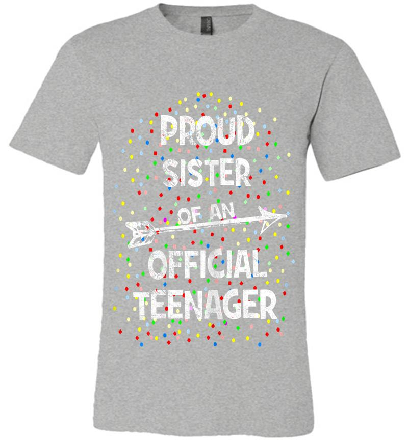 Inktee Store - Proud Sister Of An Official Nager, 13Th B-Day Party Premium T-Shirt Image